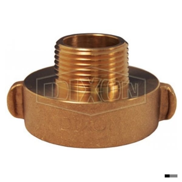 Rocker Lug Hydrant Adapter, 2-1/2 x 3/4 in, Female NST NH x Male Garden Hose Thread, Brass, Domest